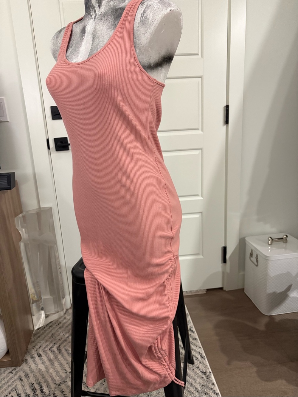 Sweaty Betty Ribbed Sleeveless Maxi Dress in Coral